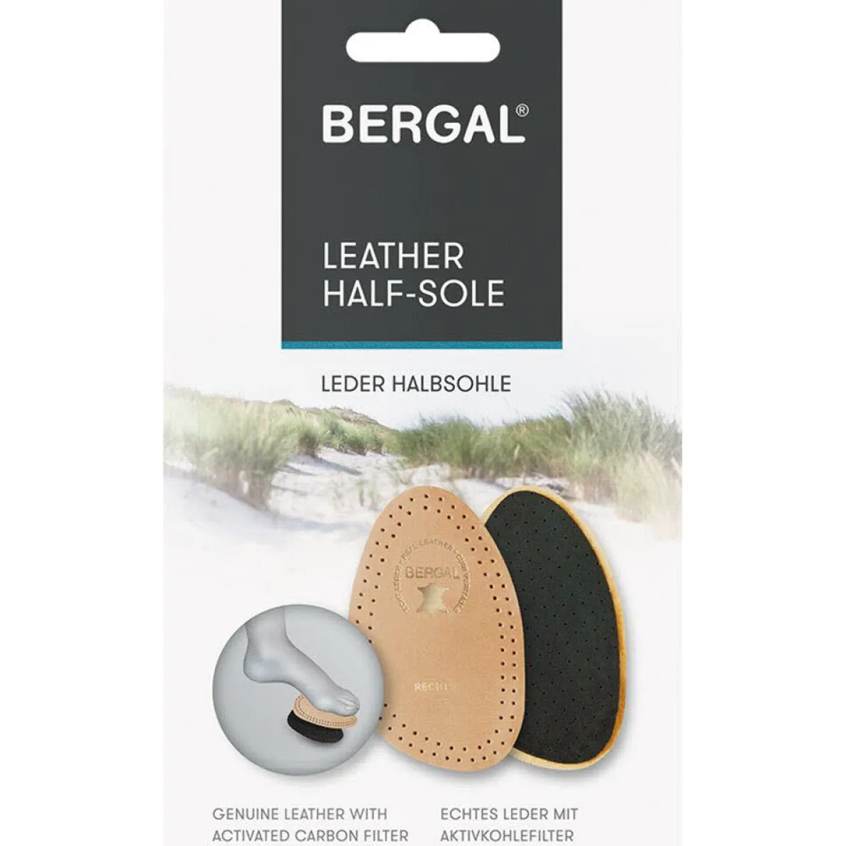 Bergal Einlegesohle Leder Halbsohle