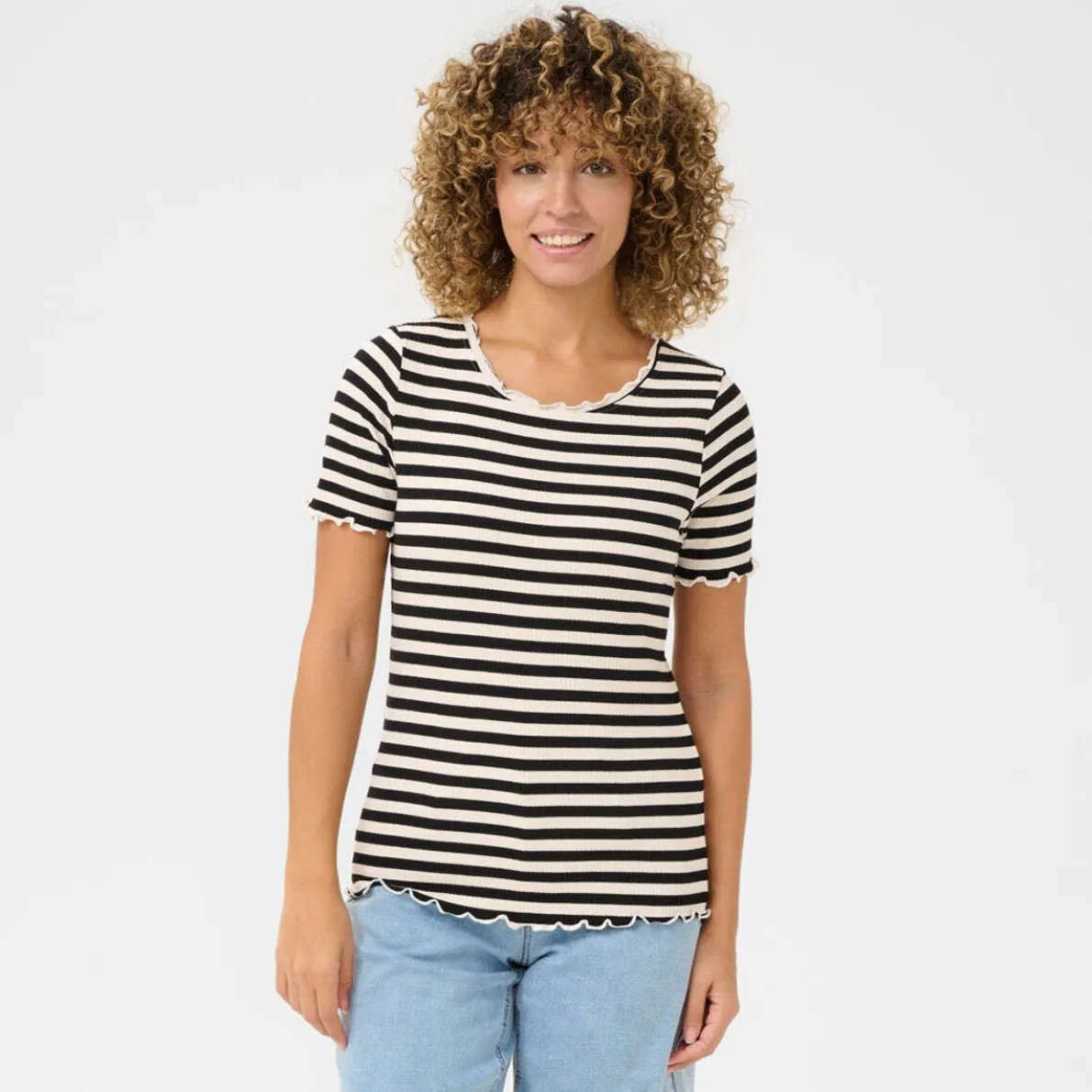 Cream Shirt CRRibba stripe T-Shirt