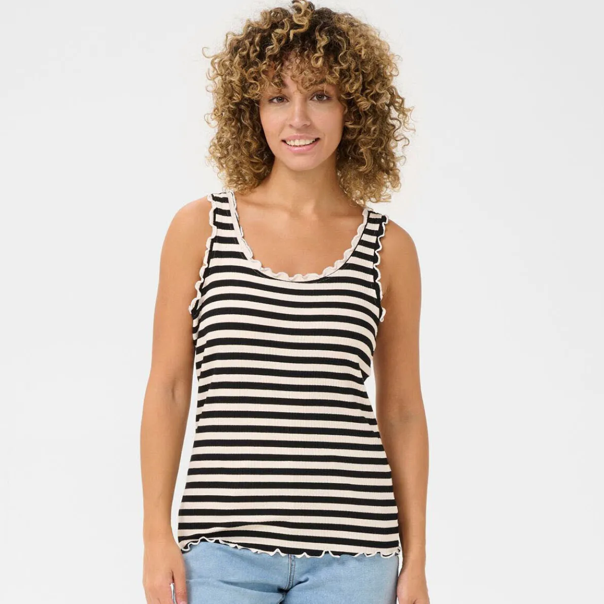 Cream Top CRRibba Stripe Top